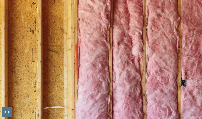 Image of insulation within the wall of a home